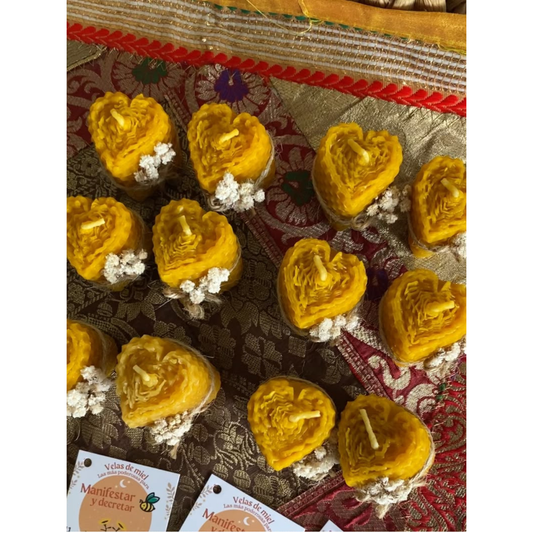 Velita de miel forma de corazón