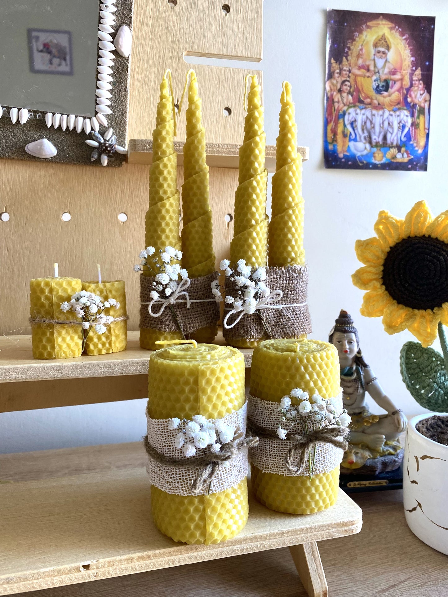 Velas largas de miel