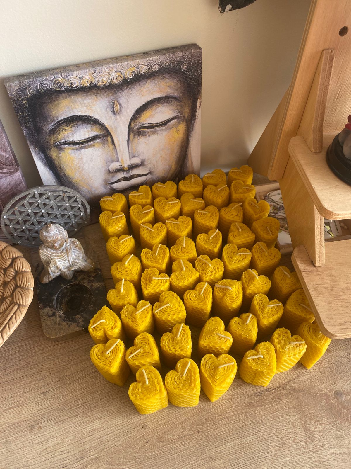 Vela de miel - forma de corazón por mayor