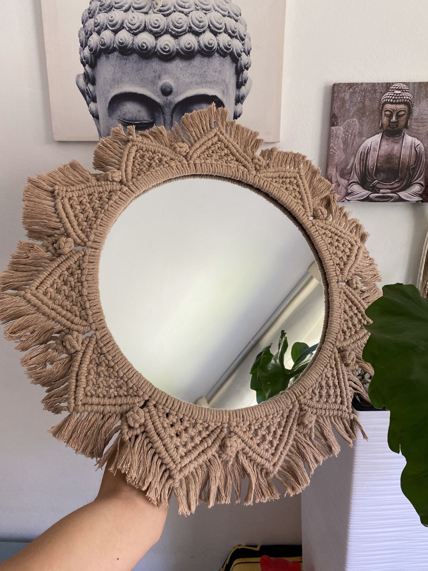 Espejo tejido en macramé - home deco